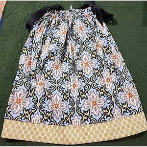 Granny Bs Geometric Print Pillowcase Dress Adjustable Ribbon Straps Girls handma